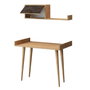 Hanah Home Mesa de Estudio con Estante de Pared, Roble y Gris Oscuro